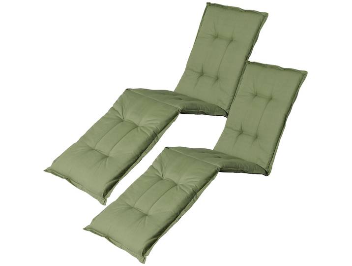 2er-Set Liegen-Auflage, weiche und komfortable Polsterauflage, grün, 200 x 65 cm