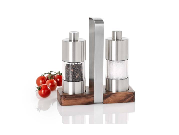 Salz-/Pfeffermühle ADHOC ME01 , braun (silberfarben, transparent, holzfarben), Küchenmühlen, Salz-/Pfeffermühle