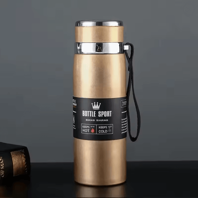 Inspire Essentials ThermoSip Stainless Steel Insulated Water Bottle gold
