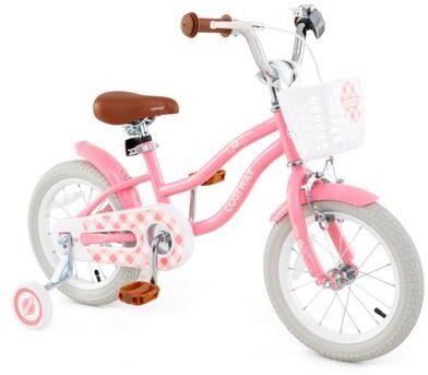 Costway 14 Inch Kids Bike with Training Wheels and Basket for Boys Girls 3-5 Years Old-14 inches