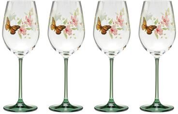 "Lenox Butterfly Meadow Wine Glasses, Set of 4 - 2.25"" Round"