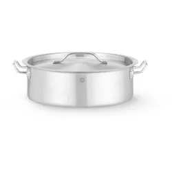 HENDI Kochtopf, niedrig - mit Deckel, 8,5L, ⌀320x(H)139mm