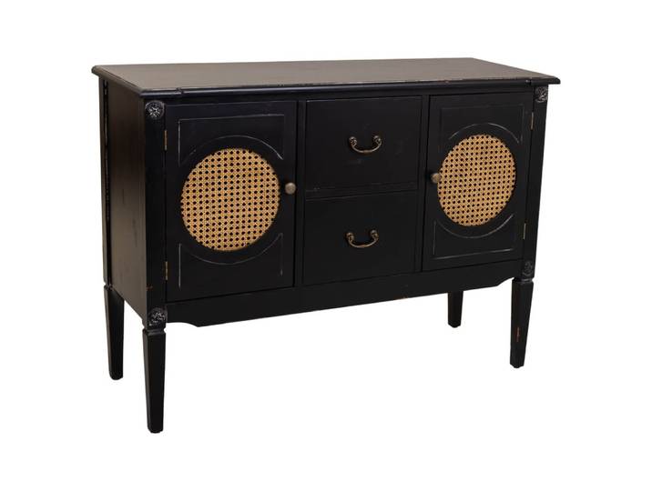Buffet en bois noir 106x40x78h