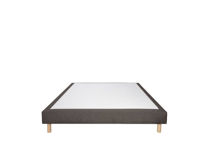 Sommier tapissier tissu marron 140x190