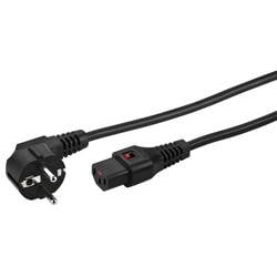 Monacor AAC-200IEC Strom Anschlusskabel [1x Schutzkontakt-Stecker - 1x Kaltgeräte-Stecker C13] 2 m Schwarz