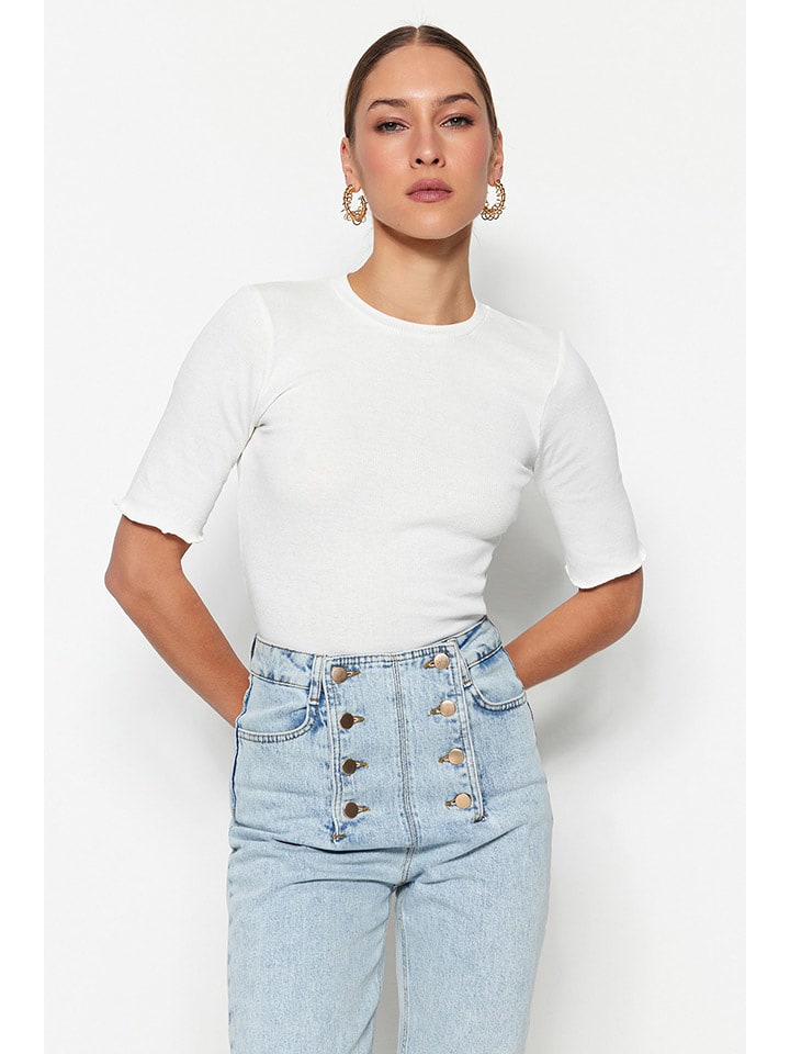 trendyol Shirt in Weiß - L