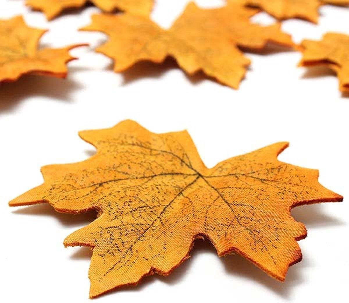 Jumada Herfstbladeren Decoratie voor Knutselen - Bruin/geel - 100 stuks