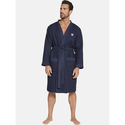 Hausanzug JAN VANDERSTORM "Bademantel ARETTI" Gr. 6XL, blau (dunkelblau), 6XL, Obermaterial: 100% Baumwolle CO., Hausmäntel, Hausanzug
