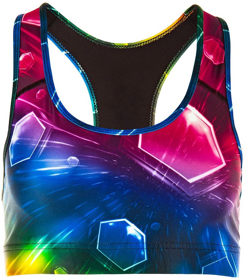 Sport-Bustier WINSHAPE "SB101-Cosmic", Damen, Gr. XXL, Normalgrössen, bunt (cosmic), 80% Polyester, 20% Elasthan, BHs Sport-Bustier cosmic XXL, Normalgrössen