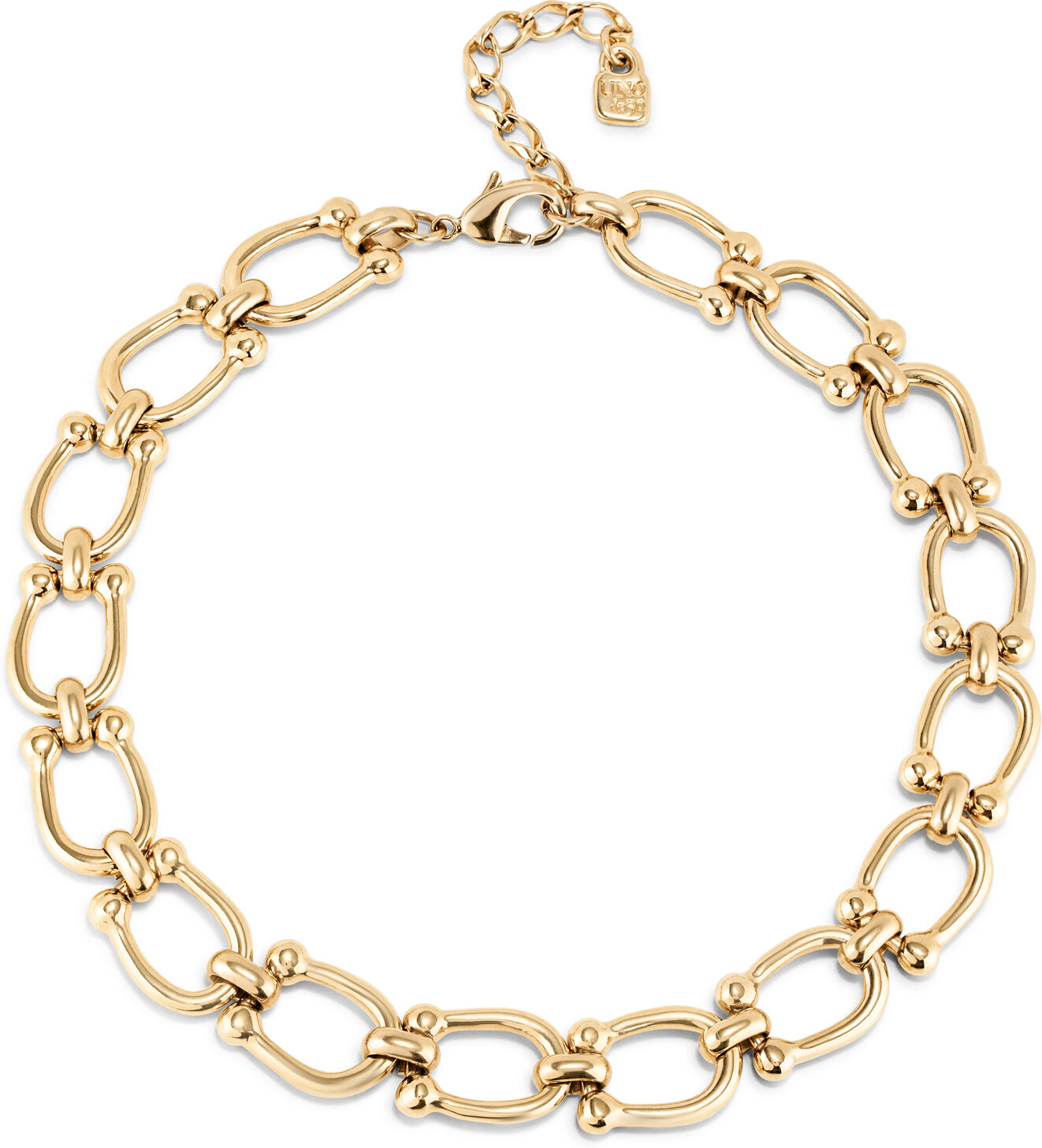 UNOde50 Collar bañado en oro 18k con eslabones medianos Dorado U
