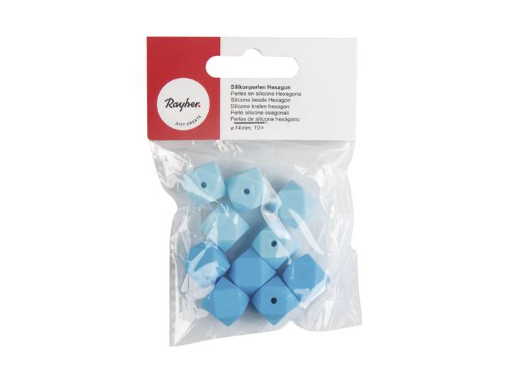 Rayher Silikonperlen Hexagon 14 mm 10 Stück