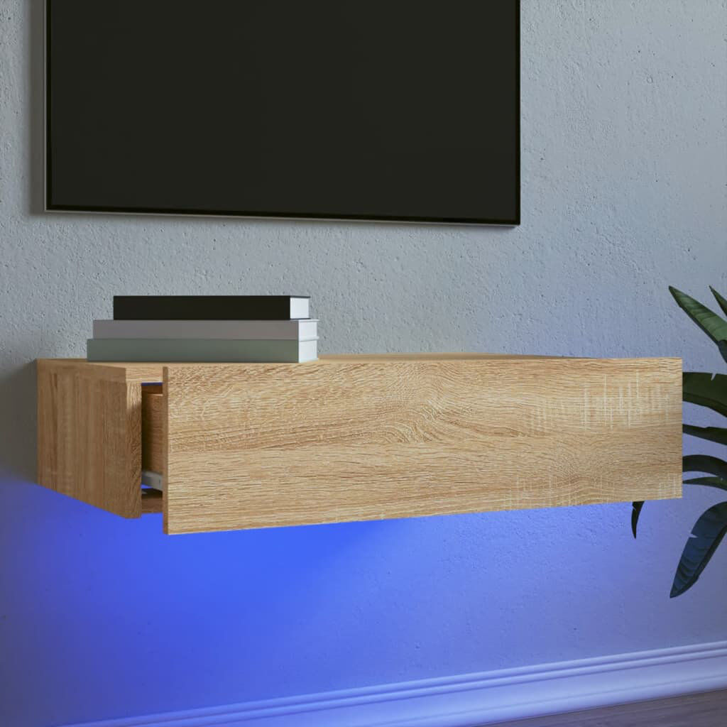 Metro Briahnna TV Cabinets with LED Lights Media Unit Sonoma Oak
