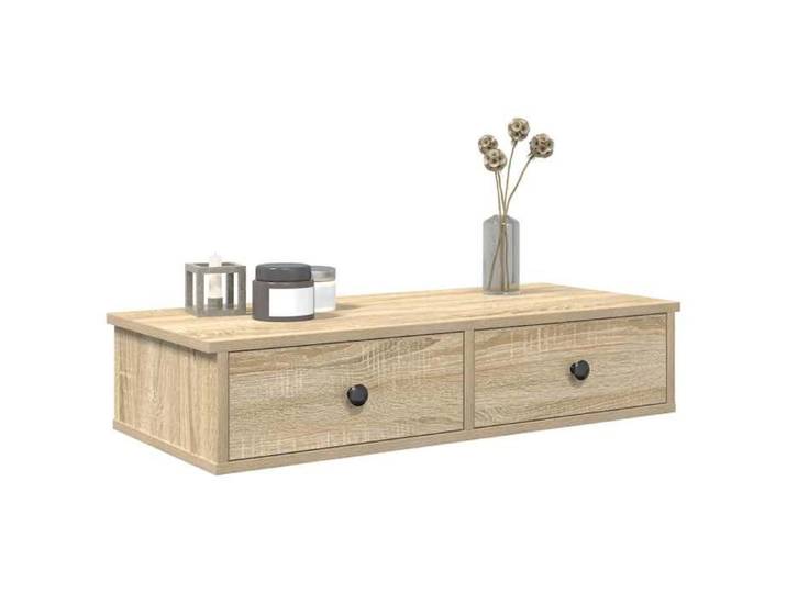 Étagère murale avec tiroirs chêne sonoma bois d'ingénierie 859952