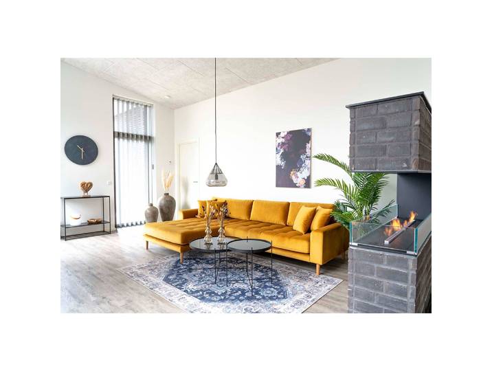 Ecksofa Cordova I Gelb/Senfgelb Samt 290 x 76 x 170cm Ecke davorstehend links Modern