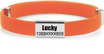 Uplifted Finds Personalized Breakaway Cat Collar With GPS Tracker Slot & Metal ID Tag orange And Tag