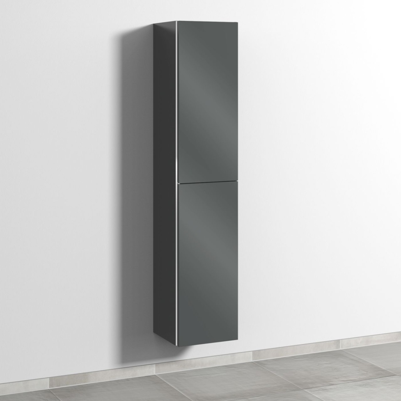 Sanipa 3way Hochschrank mit 2 Türen, Anthrazit-Glanz BS09379