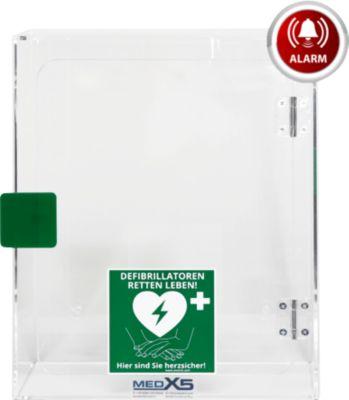 Defibrillator-& AED Wandkasten, für Innenbereiche, mit akustischem Alarm & Standort-Aufkleber, Acrylglas