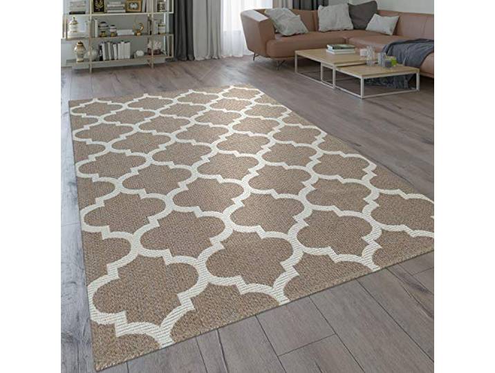 Paco Home Teppich Wohnzimmer Orient Muster Marokkanisches Design Modern Beige Creme, Grösse:80x150 cm