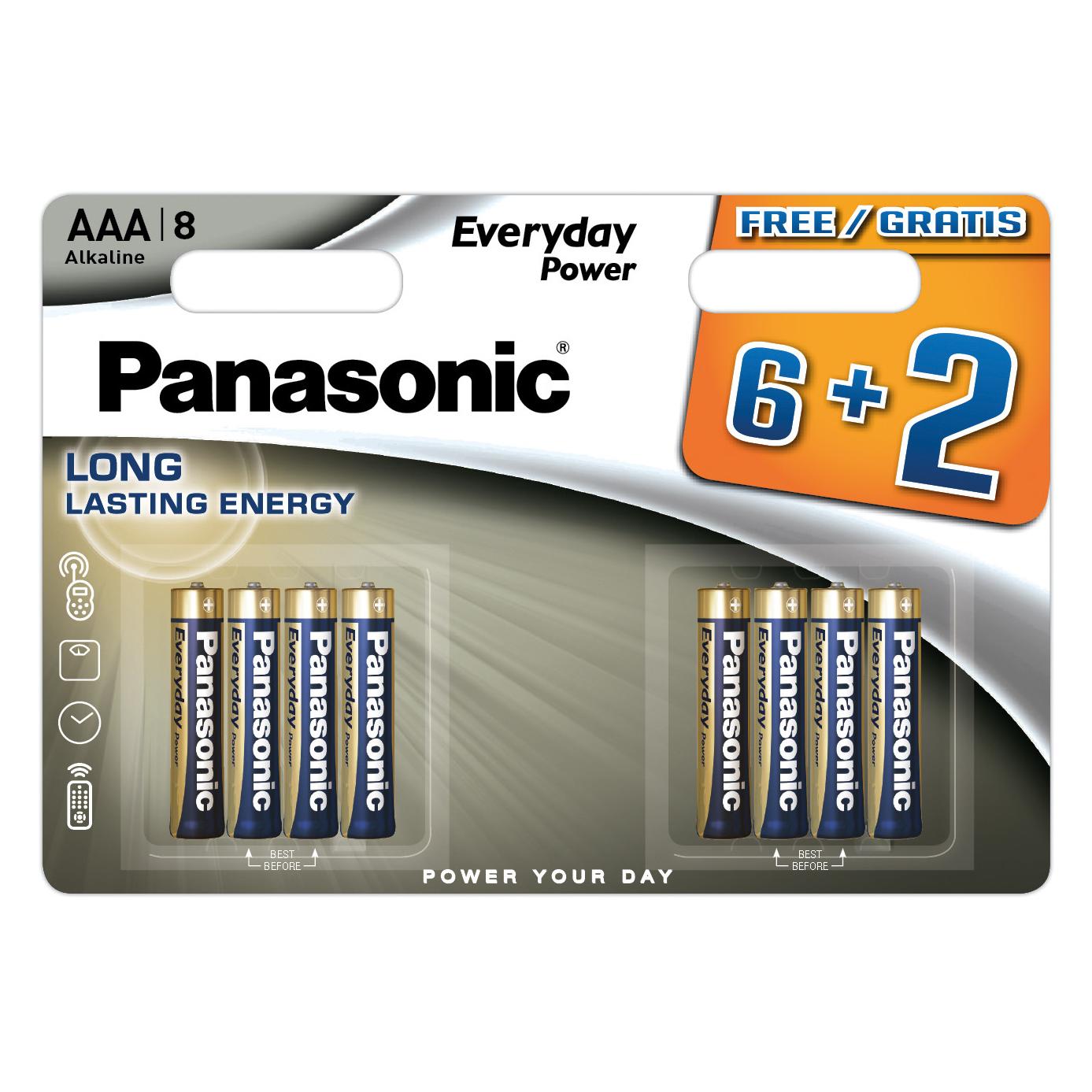 Panasonic Everyday Power battery LR03EPS/8B (6+2) (8 Stk., AAA) (LR03EPS/8BW 6+2F)