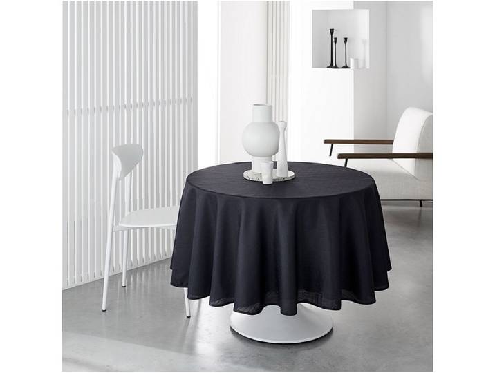 Runde Tischdecke ELENA 1 Stück schwarz