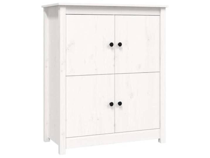 HGFDVCMR Sideboard Weiß 83x41,5x100 cm Massivholz Kiefer Kommode Schlankes Landhaus Design mit 4 Fächern für Wohnzimmer und Schlafzimmer. Stabile Holzoberfläche für Dekoration.