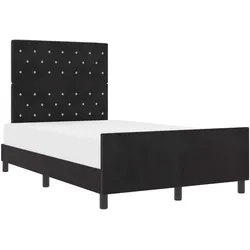 vidaXL, Boxspringbett, Schwarzes Samt Bettgestell (120 x 200 cm)