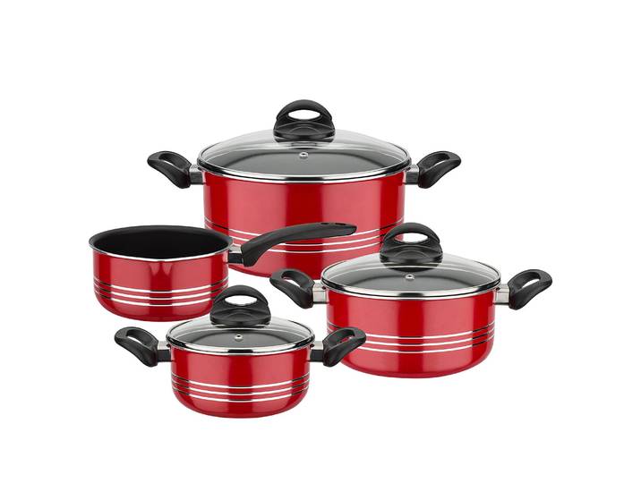 Set de casseroles Milano Color 7 pcs 48 x 26 x 36cm Rouge/Rouge
