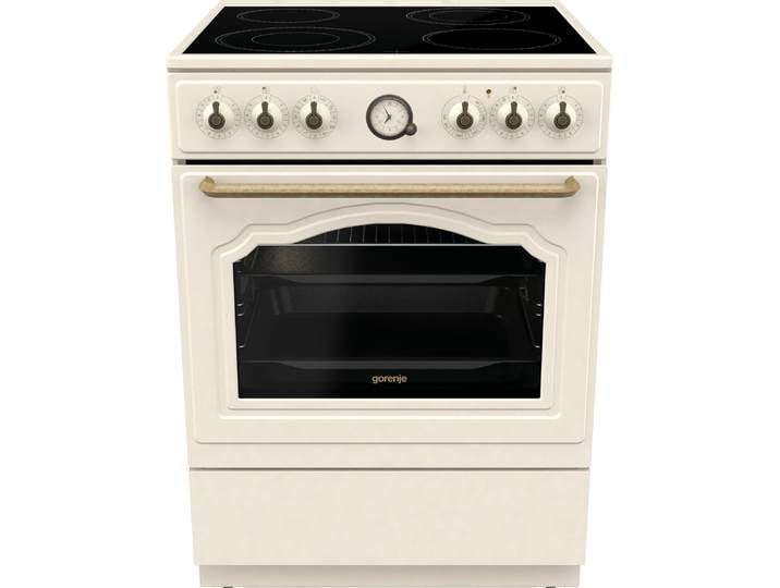 GORENJE Elektro-Standherd GECS6B70CL , Energieeffizienz: A, beige (creme), Herdsets, Retro Design. Zeitlose Eleganz für jede Küche, Elektro-Standherd