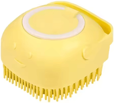 Inspire Picks SpaSoothe Silicone Pet Grooming Brush With Shampoo Dispenser yellow 1pc