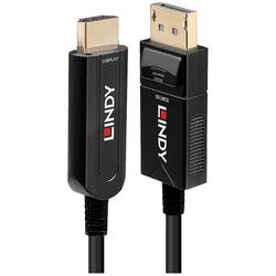 LINDY DisplayPort / HDMI / Glasfaser Adapterkabel DisplayPort Stecker, HDMI-A Stecker 50.00 m Schwarz 38494 4K UHD DisplayPort-Kabel