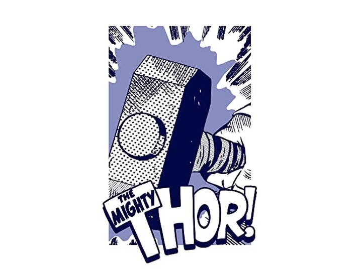 Komar Wandbild - Thor Mjölnir - Größe: 50 x 70 cm -Marvel, Kinderzimmer, Wandgestaltung, Bild