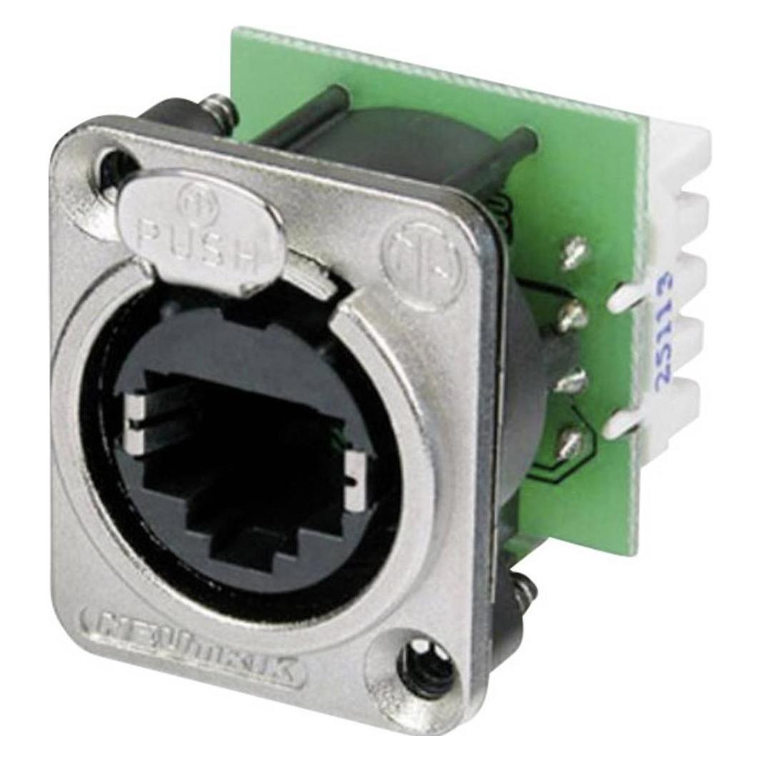 Neutrik RJ45 Datensteckverbinder EtherCon D Serie Buchse, gerade NE8FDV-YK Pole: 8P8C NE8FDV-YK Nickel NE8F (NE8FDV-YK)