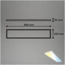Briloner, Deckenleuchte, CCT Ultraflaches LED Panel, Weiss (4800 lm)