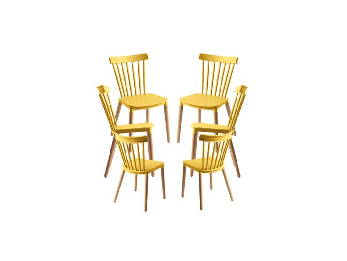 6er Set Leka Stühle - Gelb