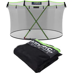 KINETIC SPORTS Trampolin Sicherheitsnetz für ULTIMATE PRO Gartentrampoline ø 244/305/366/427 cm - Mit Reißverschluss und Sicherheitsclips, UV beständig, Ersatznetz Fangnetz Schutznetz    für Ø 366 cm Trampolin