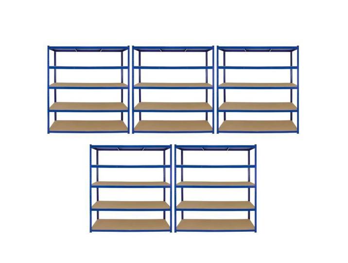 Étagères de rangement extra larges - T-Rax - 160cm L - 60cm P - Bleu - Capacité 265kg par étagère