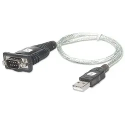 Techly IDATA-USB-SER-2T Serien-Kabel Schwarz, Transparent 0,45 m USB Typ-A DB-9