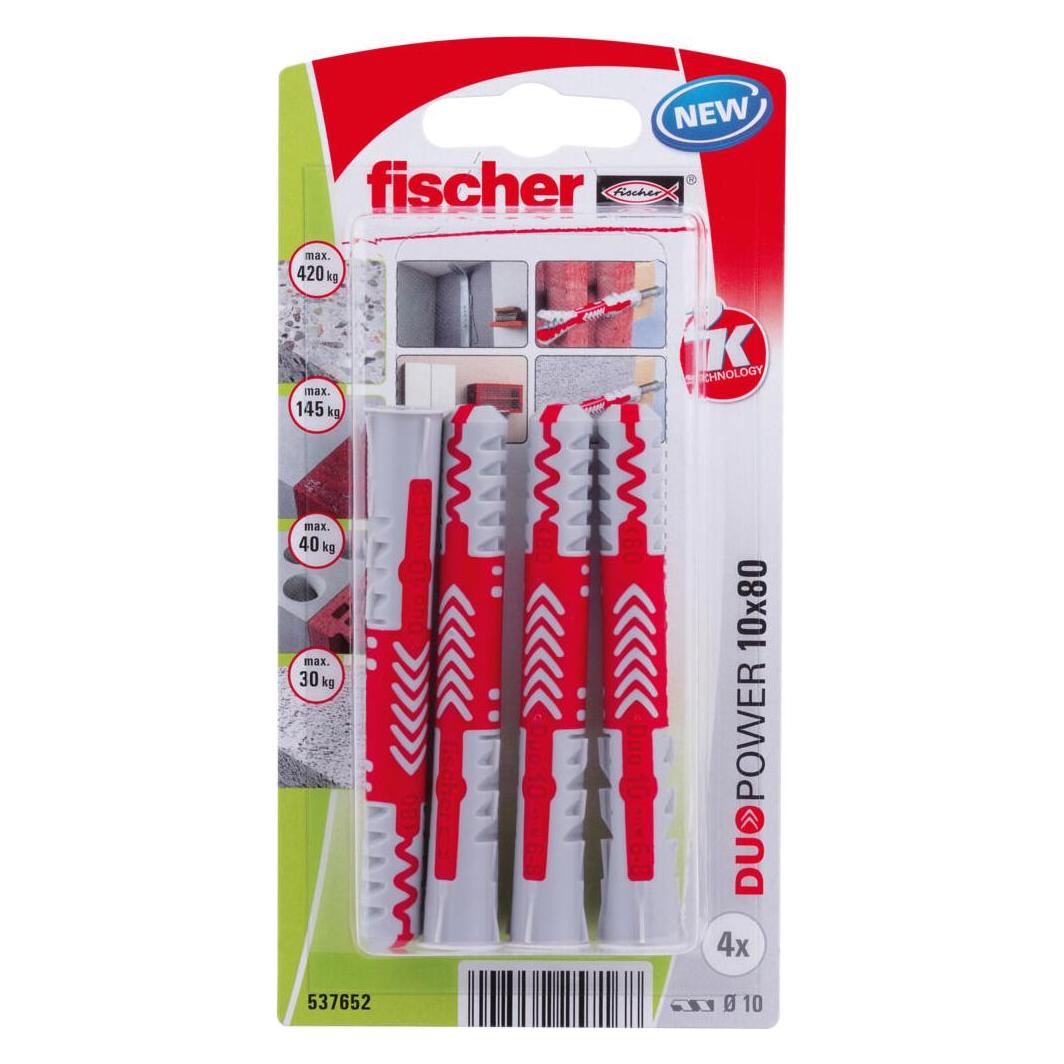 Fischer DuoPower 10x80 K (4 Stk.) (10204726)