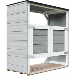 MÜLLTONNENBOX 2er 240L, M980A-TUNDRA GREY, aus wetterfestem LP Smartside Holz