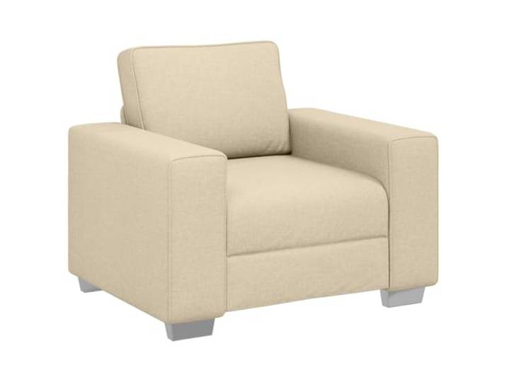 KUTYWEXFM Stoff Sessel Creme 100x77x82 cm Polstersessel Wohnzimmer Moderne Sitzgelegenheit für Wohnzimmer und Schlafzimmer mit breiten Armlehnen, stabiler Metallrahmen bis 110 kg.