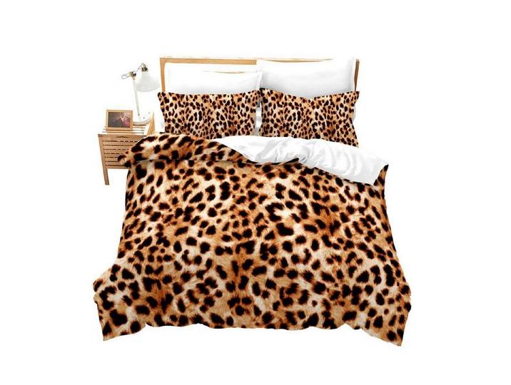 LuxusKollektion Kinderbettwäsche Bettwäscheset Leopardenmuster 155x220cm Style7
