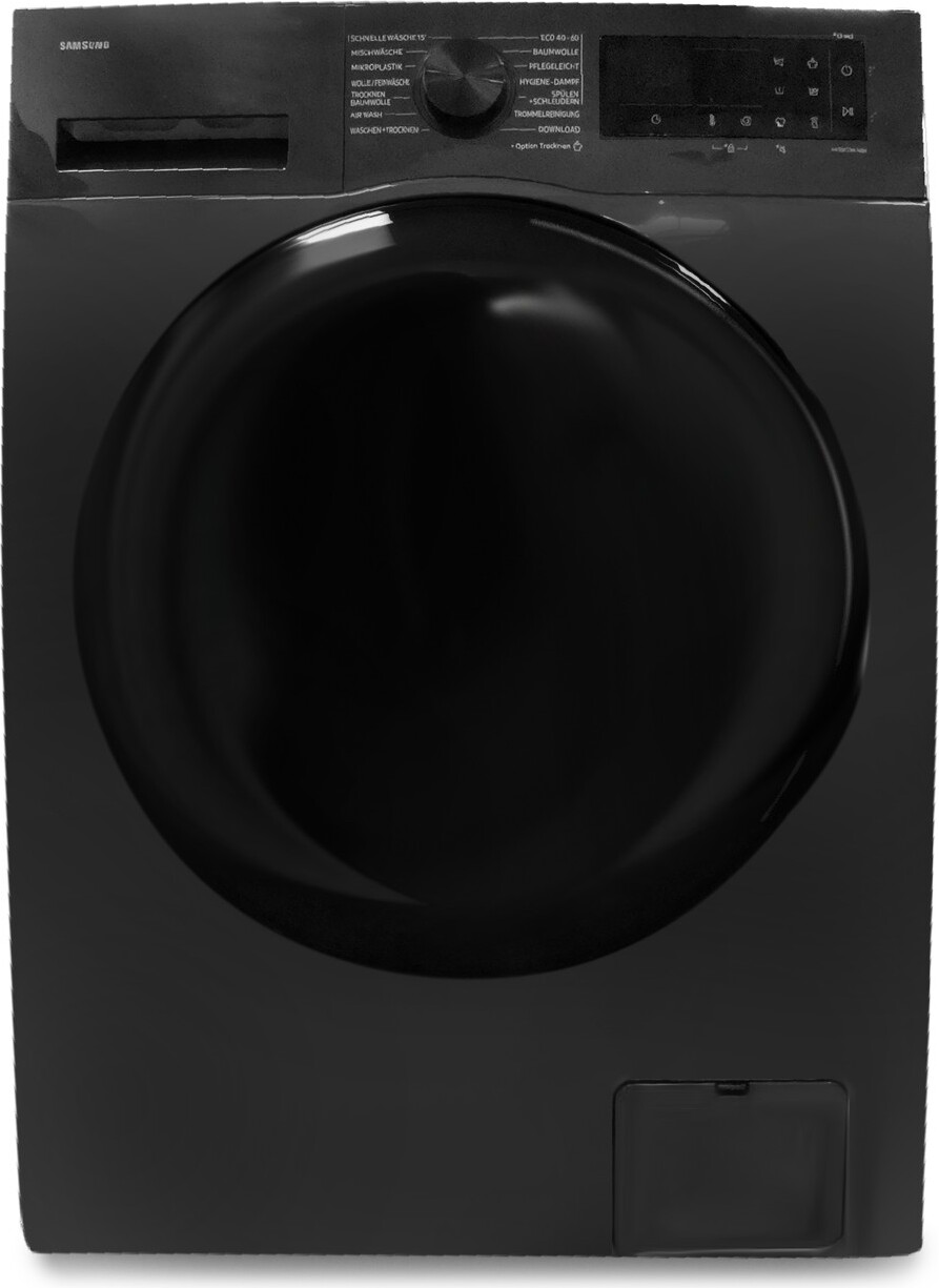 Samsung 9+6 kg WD5000D Waschtrockner, /A (-10%) mit AI Ecobubble und AI Energy Mode, Frontlader, Freistehend, Schwarz, Links, Schwarz, Schwarz