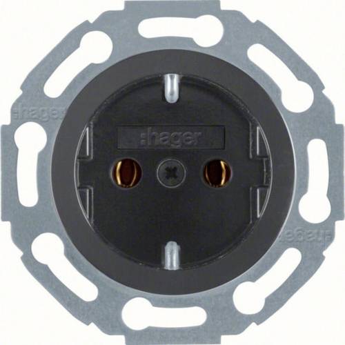 Hager Schutzkontakt-Steckdose Schwarz WTS1100BG 1St.
