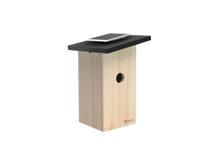 Vogelhaus BIRDFY Nistkasten mit Kamera und Solar , braun (elfenbein), B:21cm H:36cm T:22cm, Tierhäuser, Vogelhaus