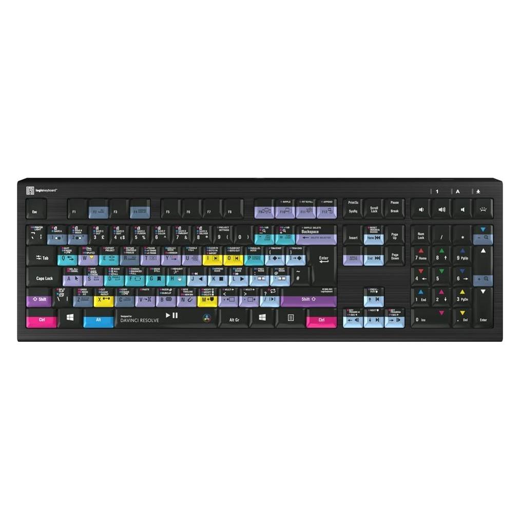 Logickeyboard Davinci Resolve Astra2 BL engl. (PC) (Eng. Int., Kabelgebunden) (LKB-RESB-A2PC-UK)
