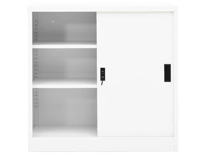 Blanc Armoire de bureau JILL'S design CLASSIQUE avec porte coulissante Blanc 90x40x90cm Acier LV2196