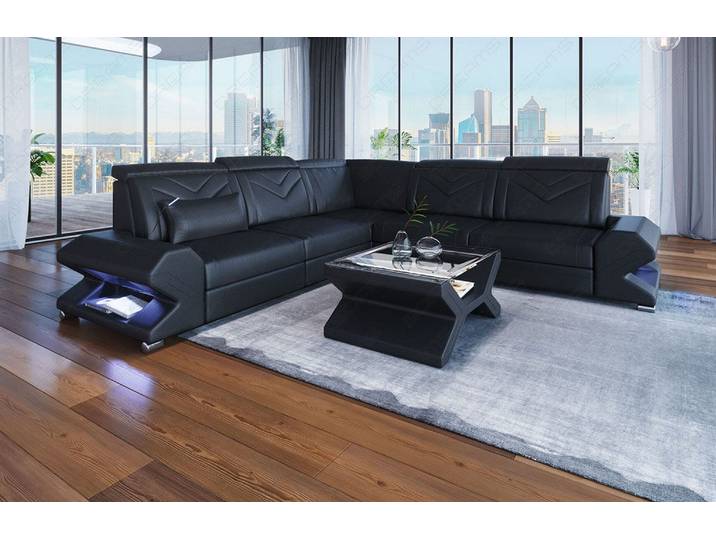 Mini Couch Sorrento L-Form in Leder