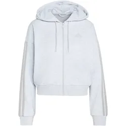 adidas Essentials 3-Streifen French Terry Sweatjacke Damen KF8325 - light grey heather/medium grey heather XXS