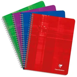 Clairefontaine 5x Clairefontaine, Spiralheft 17x22cm, 112 Blatt kariert - Sortiert 8812C