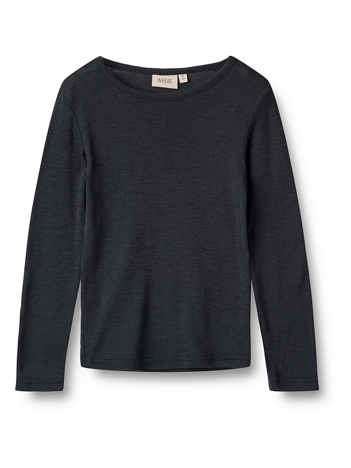Wheat Woll-Longsleeve ''Alfie'' in Dunkelblau - 98
